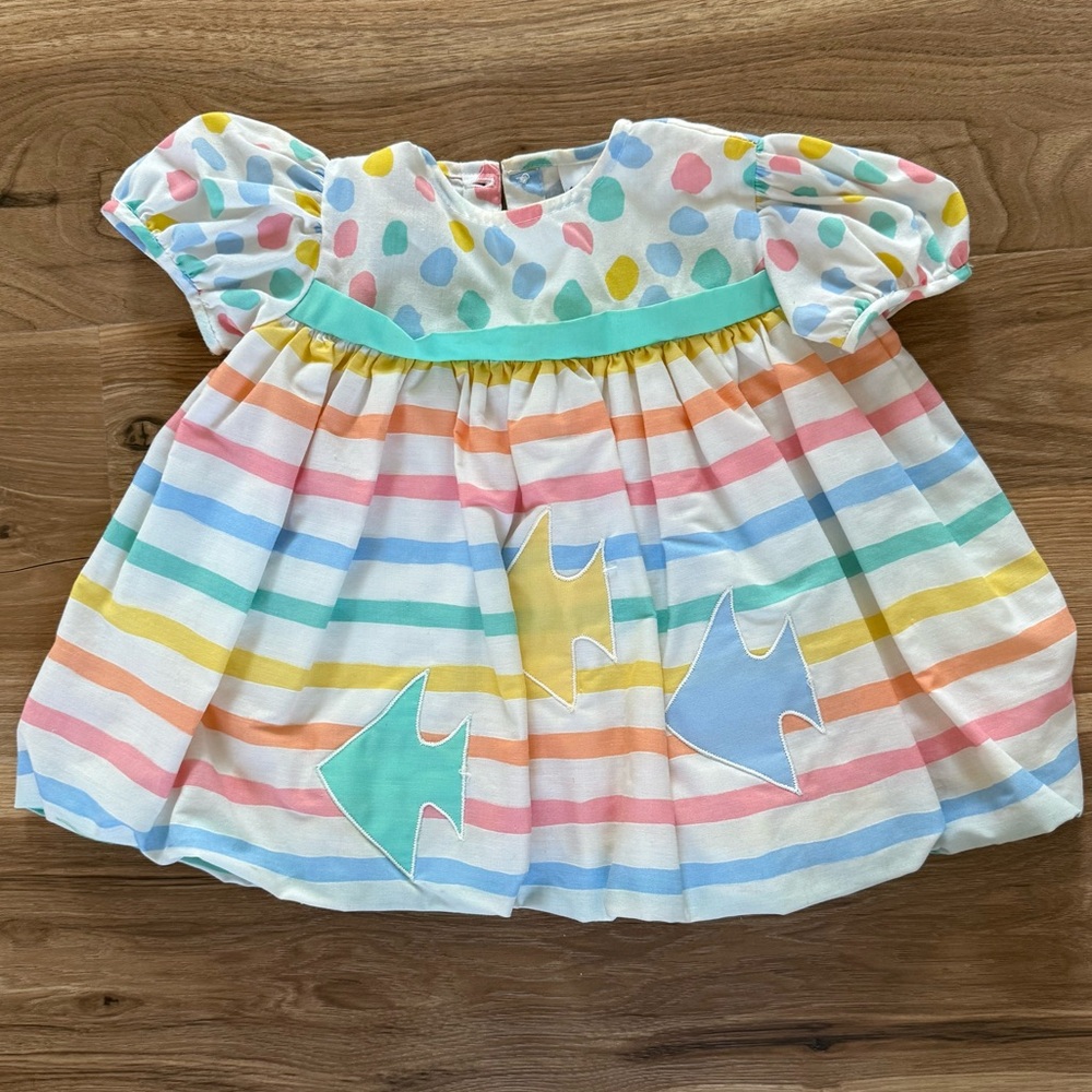 Vintage 90s style - Colorful Striped Baby Dress